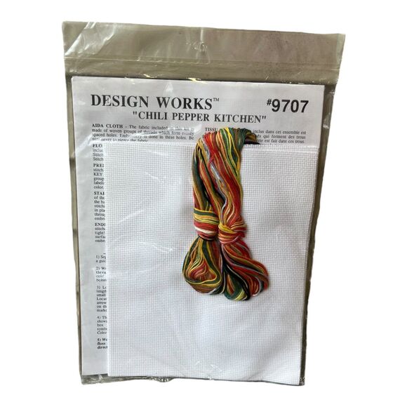 Vgt Design Works Counted Cross Stitch Kit CHILI PEPPER KITCHEN #9707 11" X 14" - Picture 7 of 7